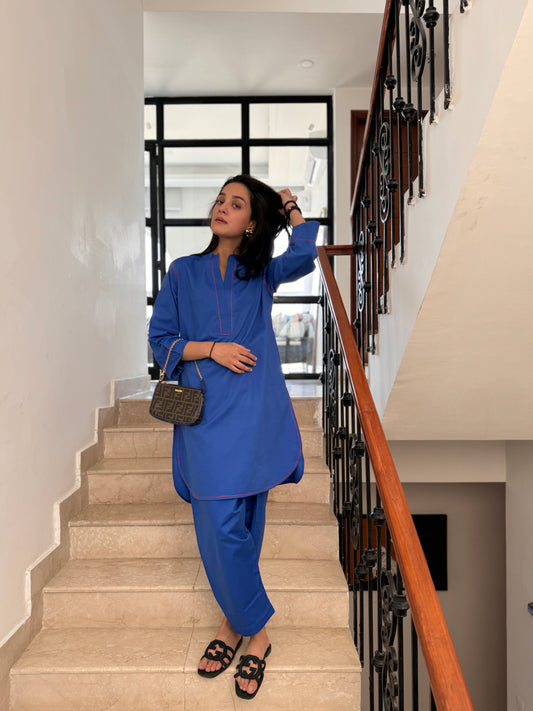 Poplin Co-ord Set - Blue