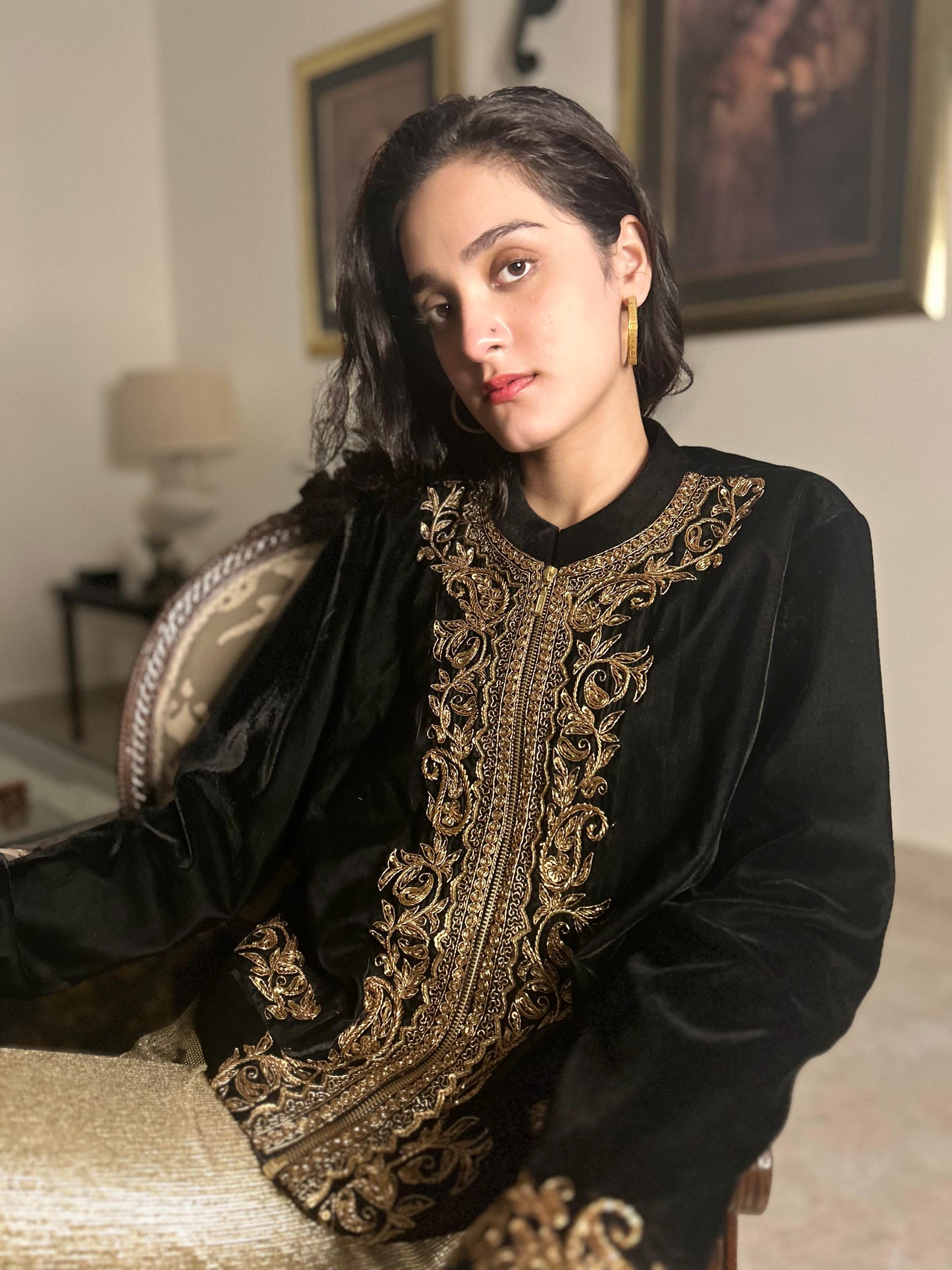 Embroidered Velvet Jacket